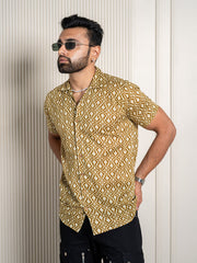 Green printed shirt for men