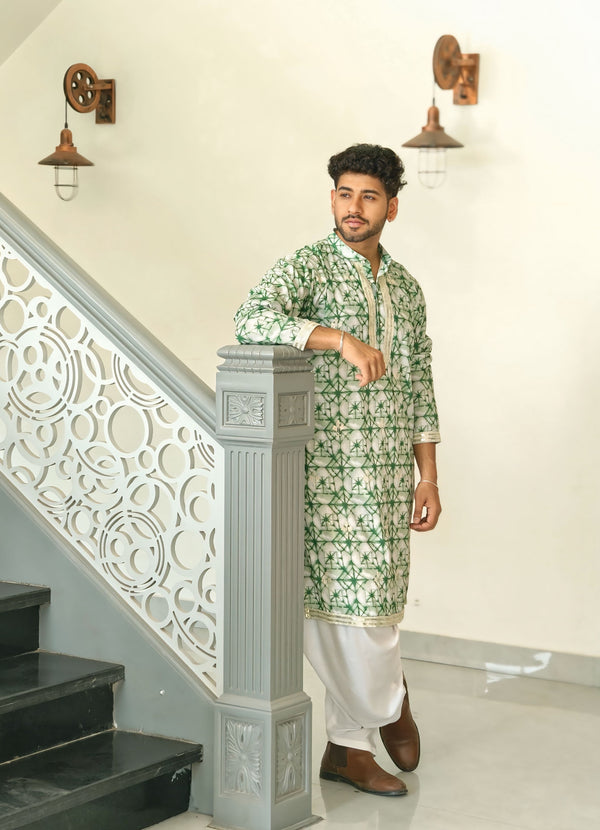Mehendi green kurta