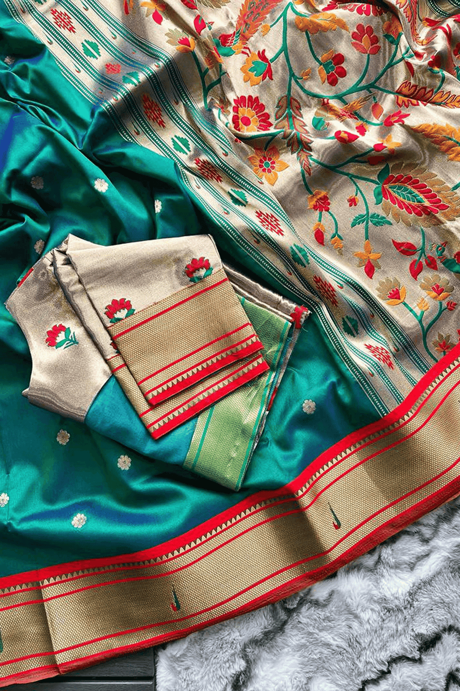 Green Ready to Wear Kamal Paithani Saree