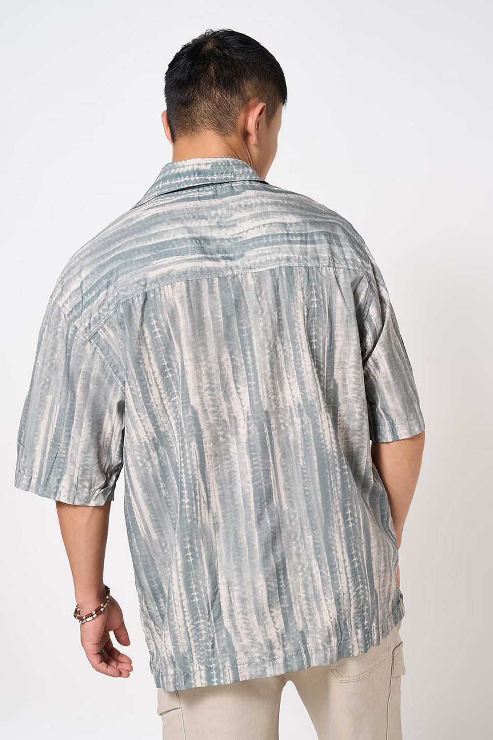 green printed shirt cotton look