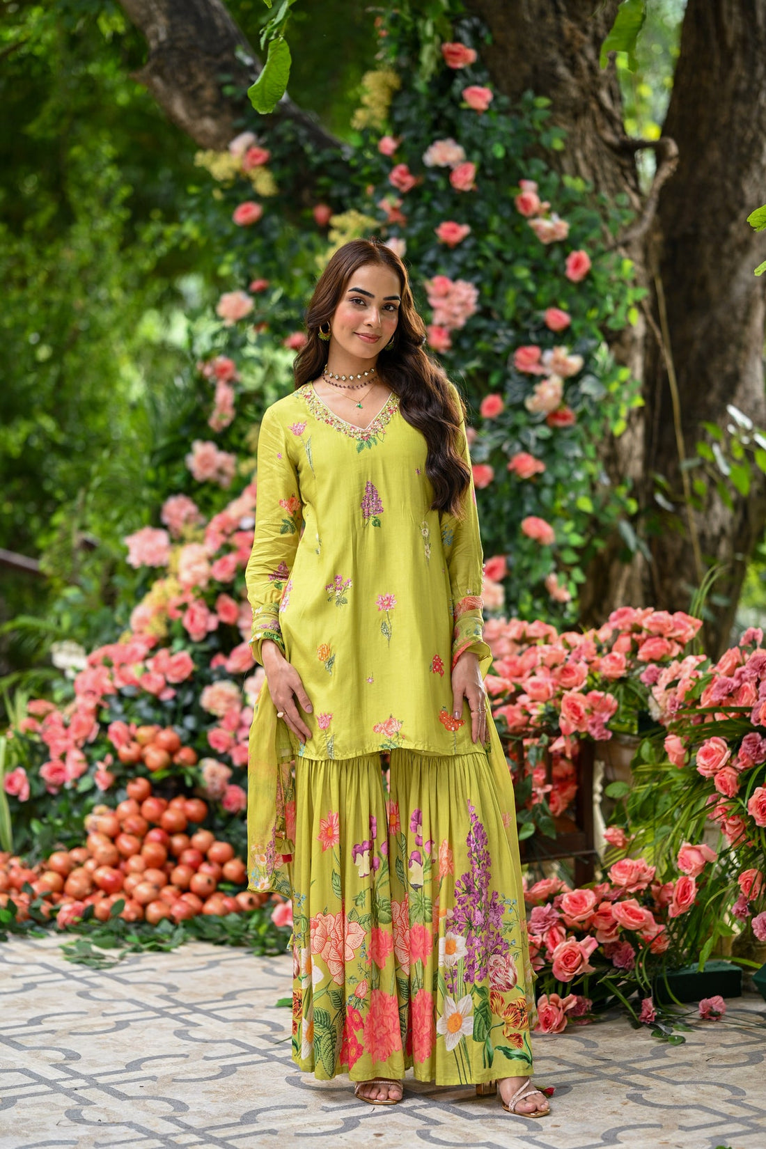 floral print sharara suit