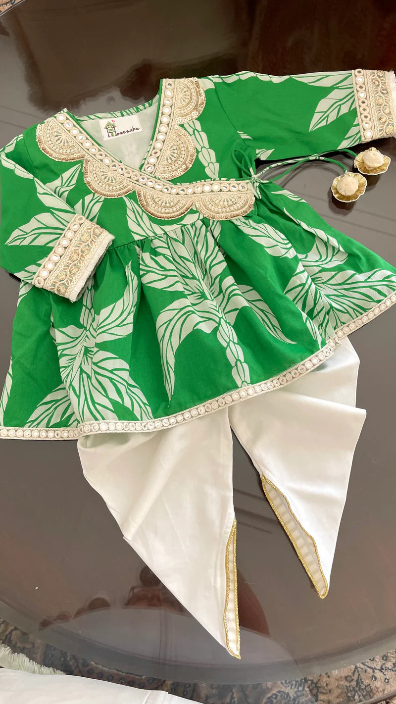 Emerald Palms Girls Dhoti Set – By Reet Lifestyle