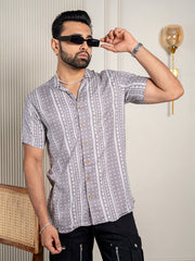 Cuban collar cotton shirt