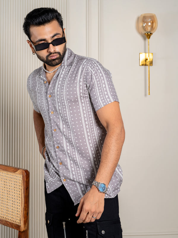 Grey casual shirt men