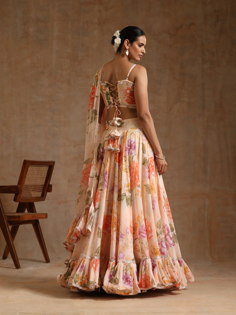 peach lehenga set