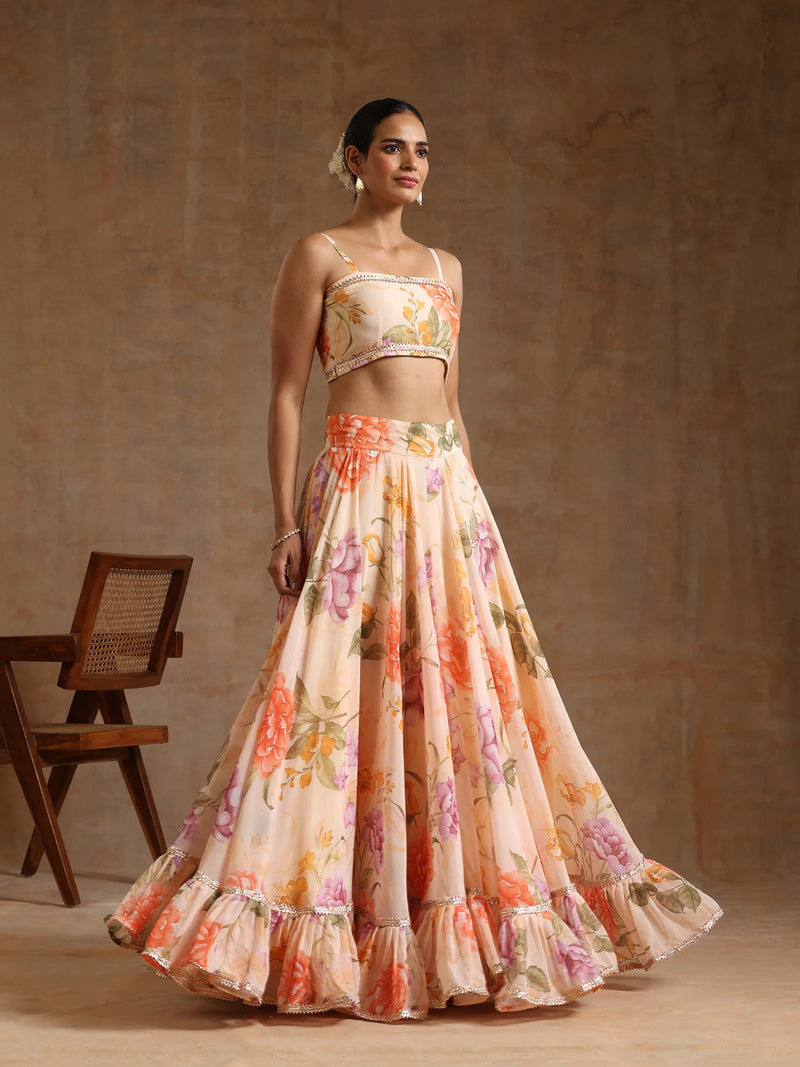 georgette lehenga with dupatta