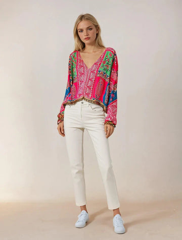 Vibrant Pink Gulabi Fusion Top