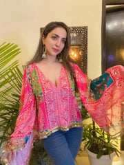 Vibrant Pink Gulabi Fusion Top