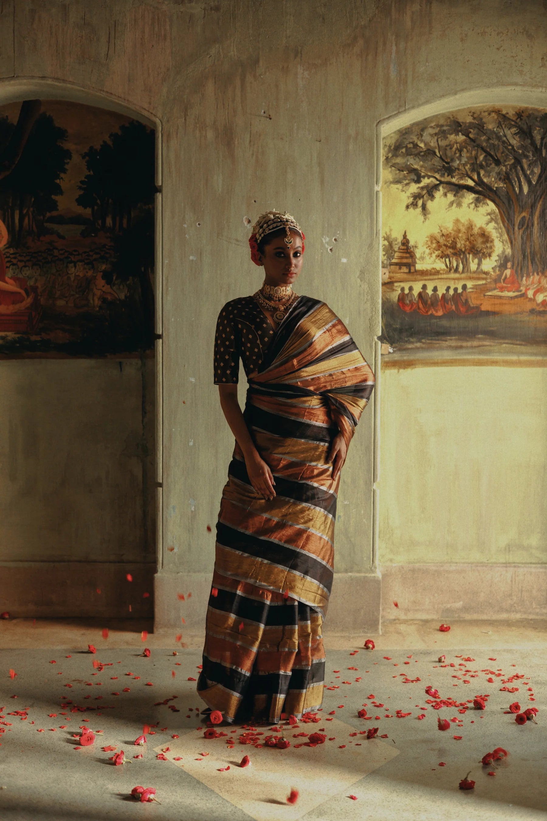 Multicolor Tissue Suprabha Designer Saree