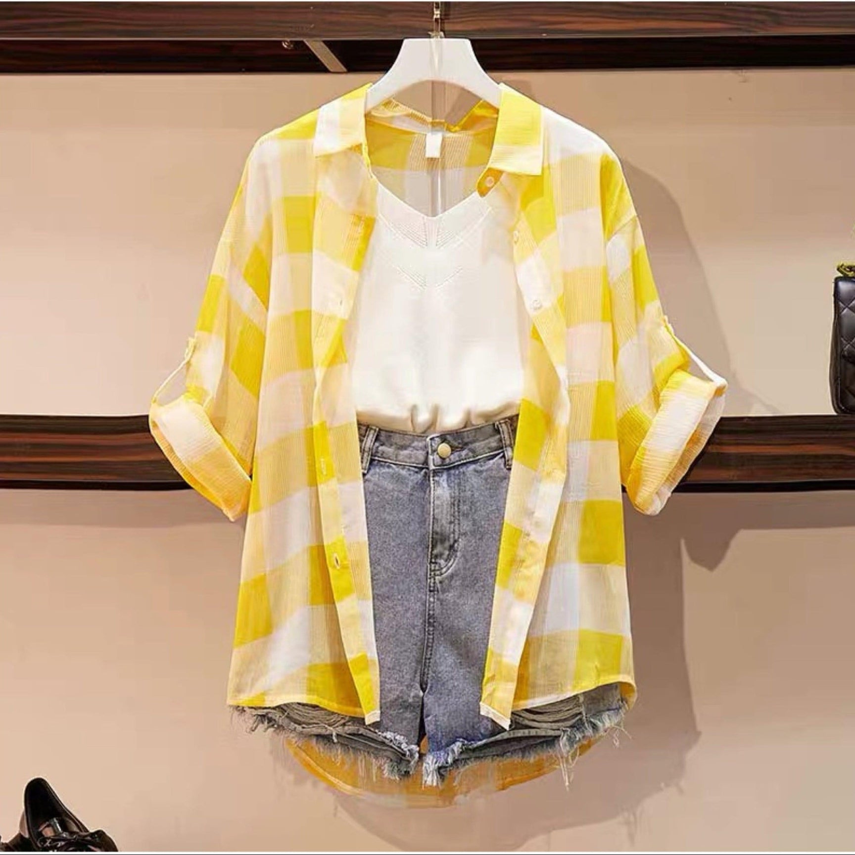 Harold Coord Set of 3 – Cotton Top & Denim Shorts