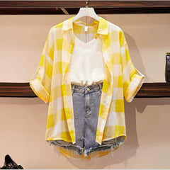 Harold Coord Set of 3 – Cotton Top & Denim Shorts