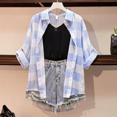 Harold Coord Set of 3 – Cotton Top & Denim Shorts
