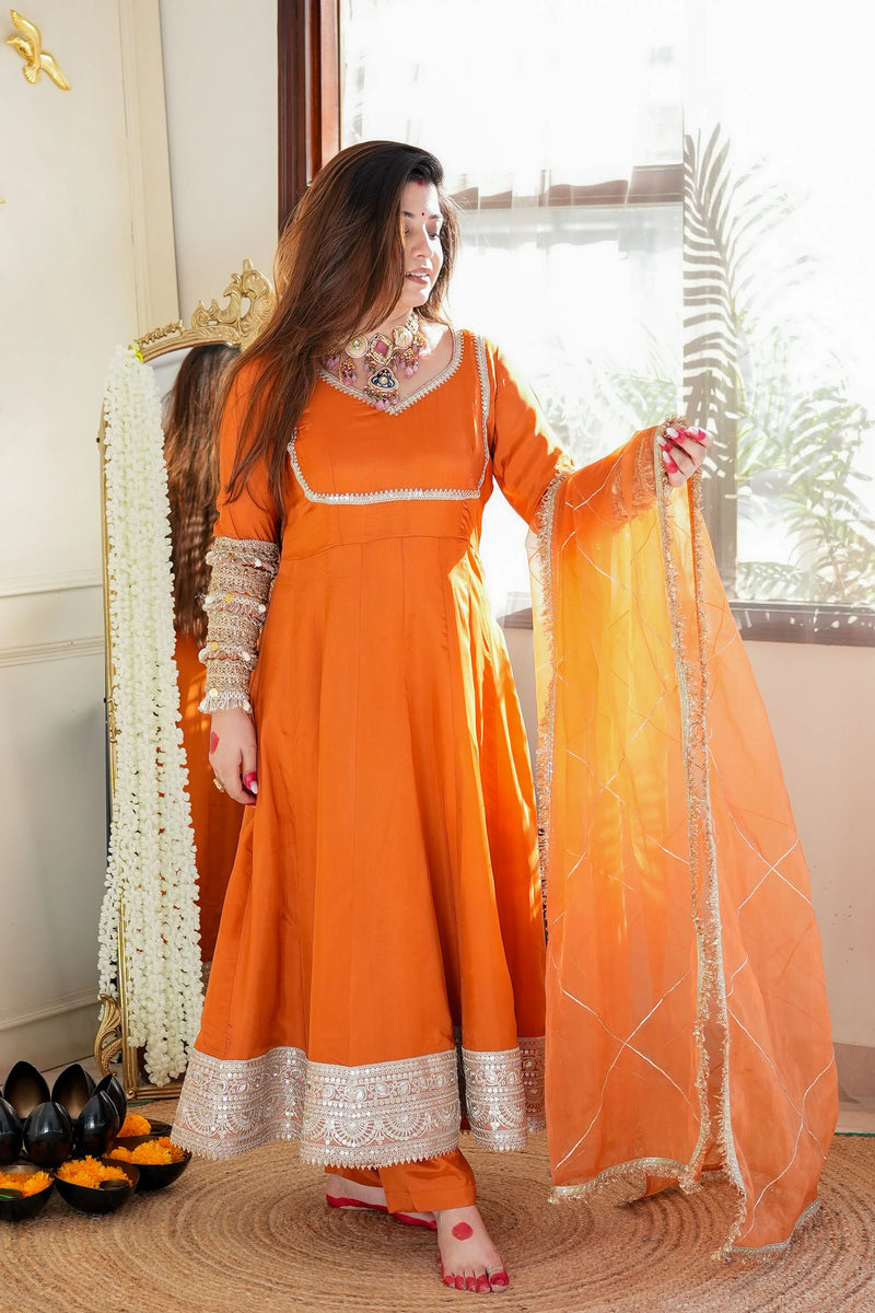 Hayaat Rust Anarkali Set
