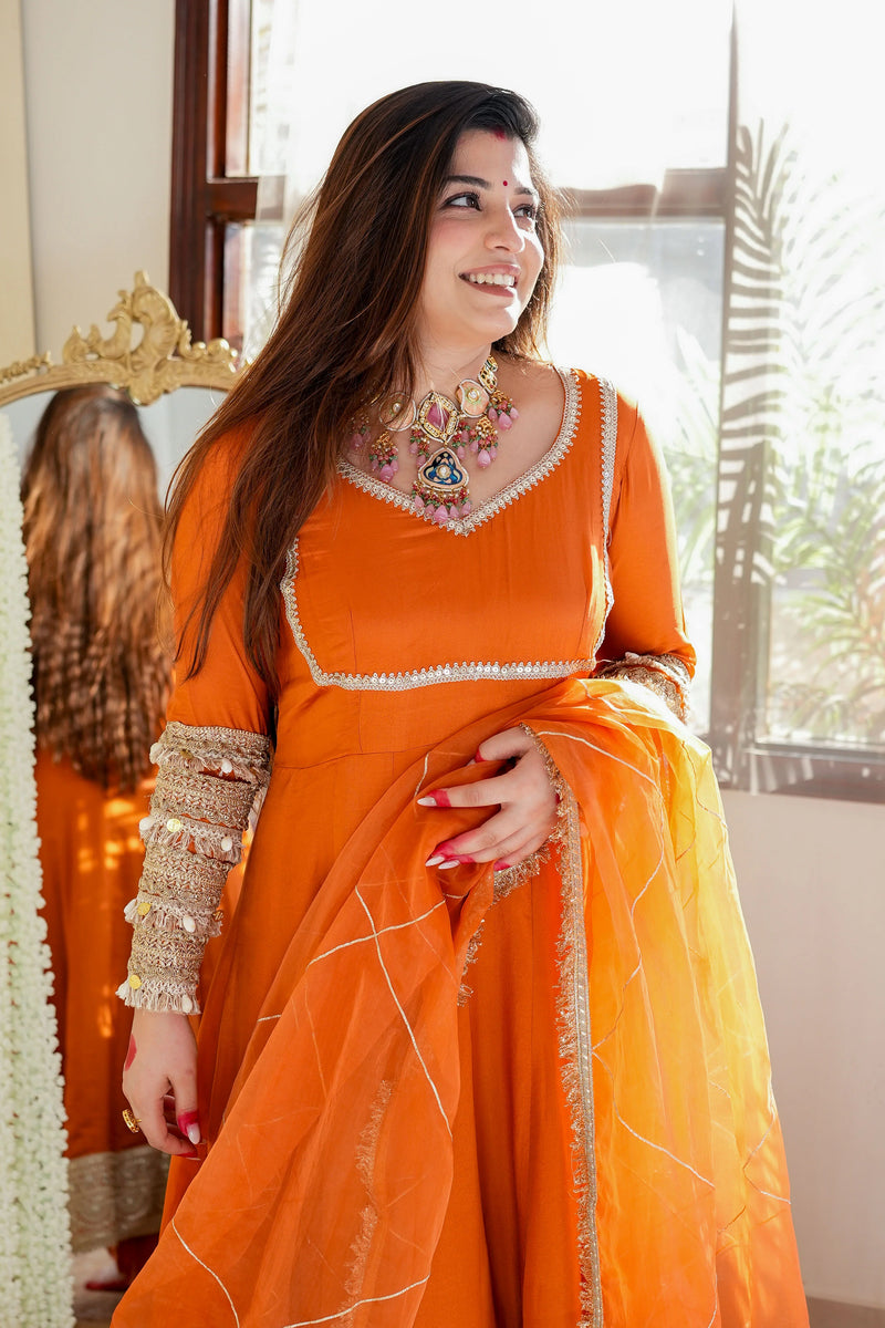 Hayaat Rust Anarkali Set