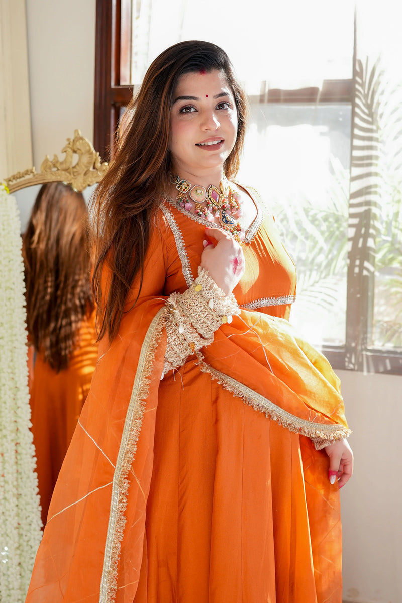 Hayaat Rust Anarkali Set