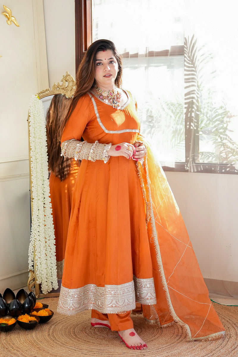 Hayaat Rust Anarkali Set