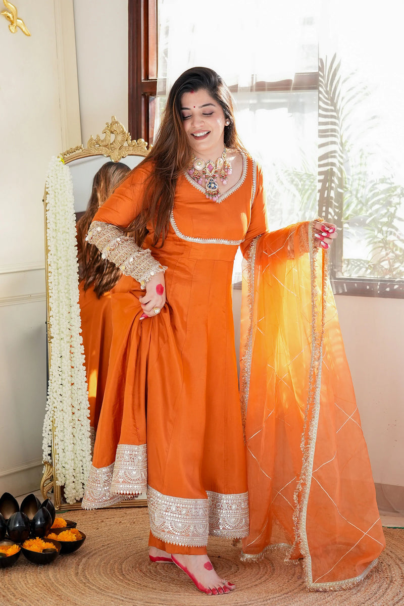 Hayaat Rust Anarkali Set