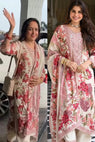 Bollywood Style Floral Embroidered Muslin Suit Set
