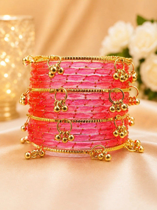 Rangrez Rainbow and Ghungroo Bangle Set