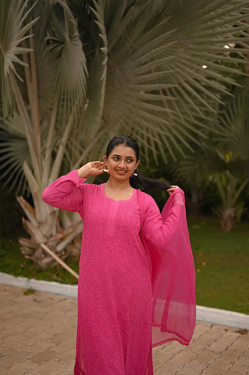 Hand embroidered palazzo suit