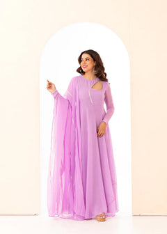 Graceful Navy Blue Bandhani Anarkali with Dupatta