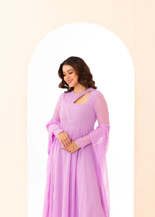 Graceful Navy Blue Bandhani Anarkali Outfit