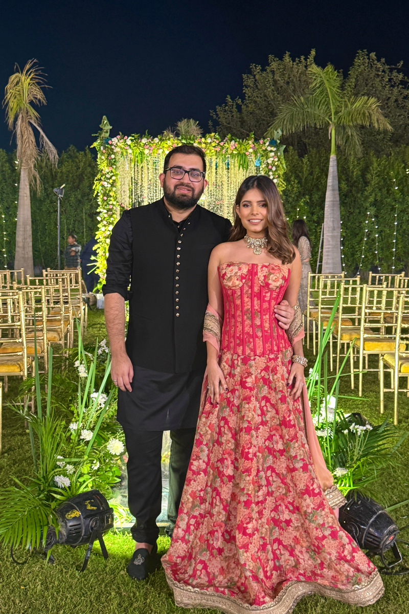 Scarlett Bronze Corset Tissue Lehenga Set