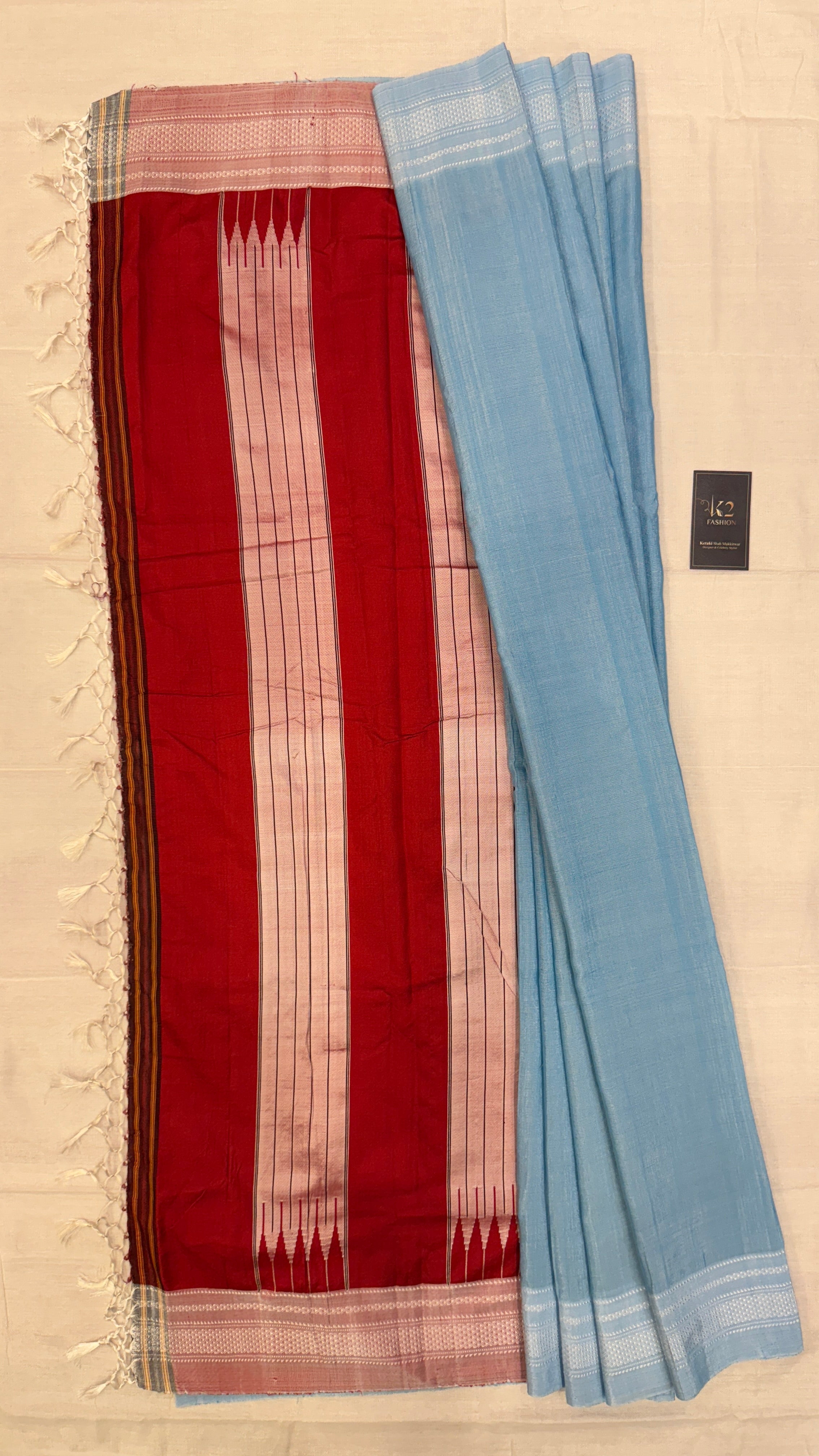 Viscous Ilkal Saree with Silk Pallu – Chikki Paras Border