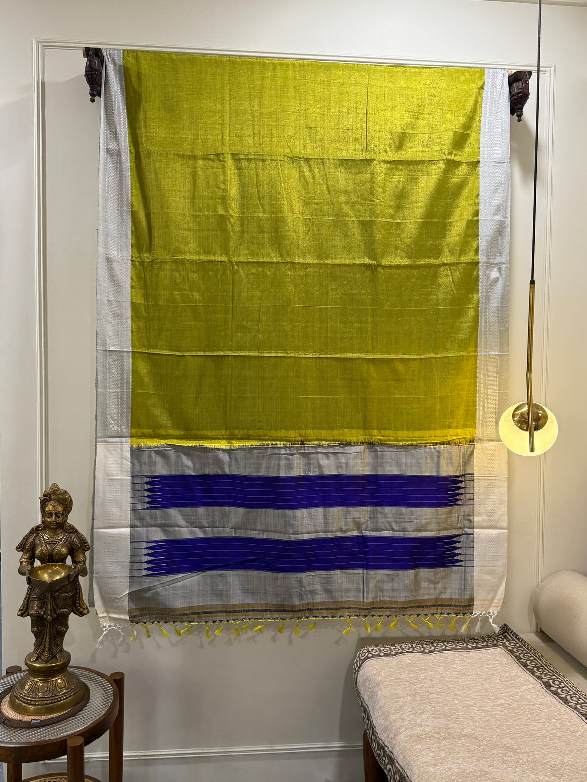 Viscous Ilkal Saree with Silk Pallu – Chikki Paras Border