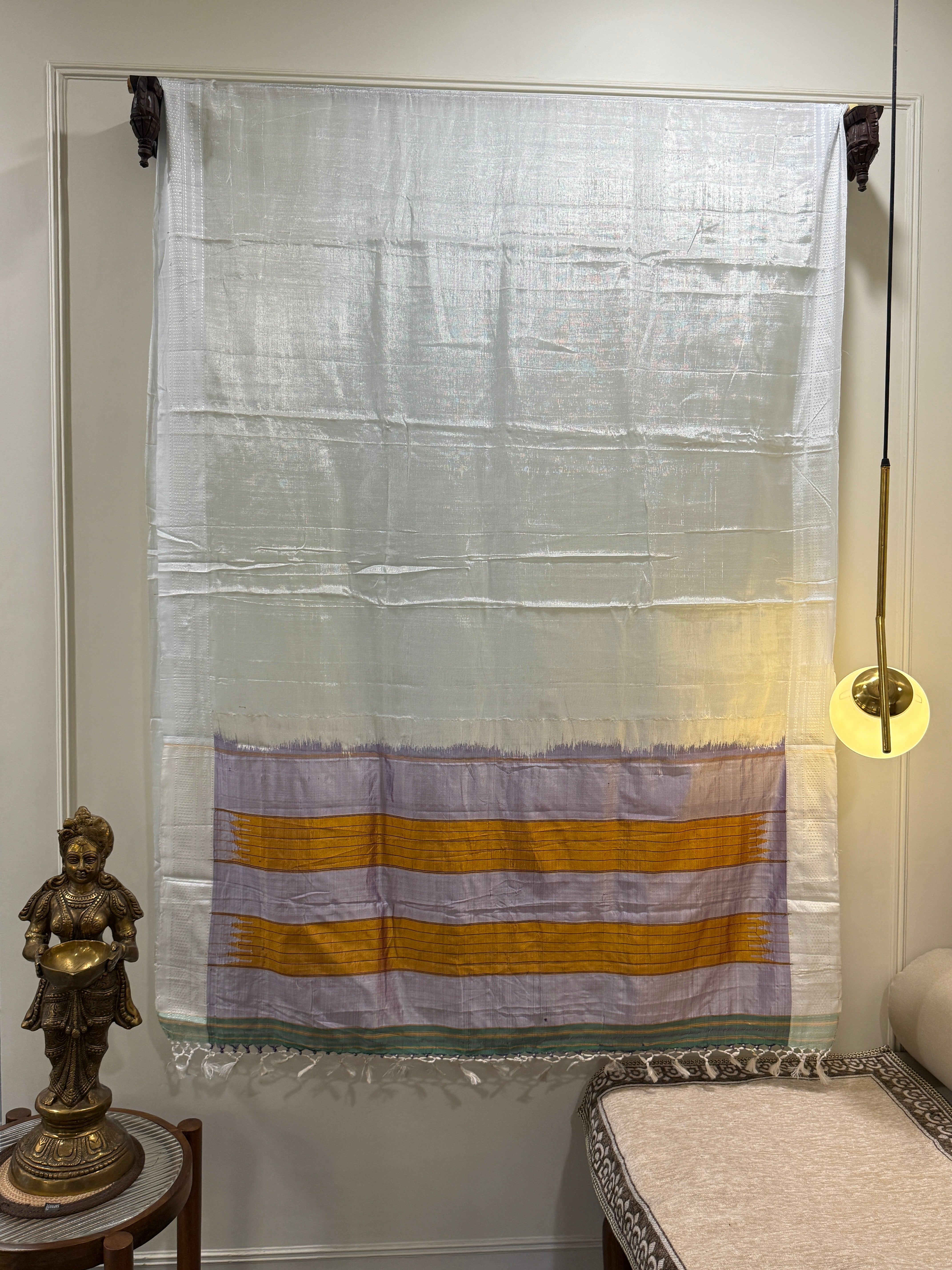 Viscous Ilkal Saree with Silk Pallu – Chikki Paras Border