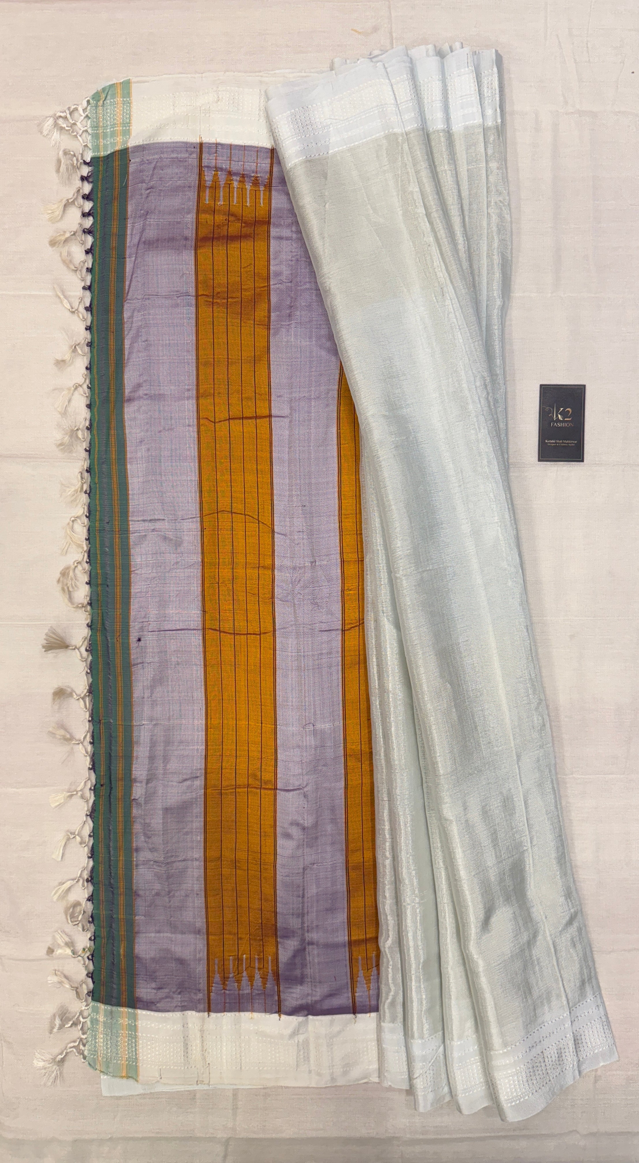 Viscous Ilkal Saree with Silk Pallu – Chikki Paras Border