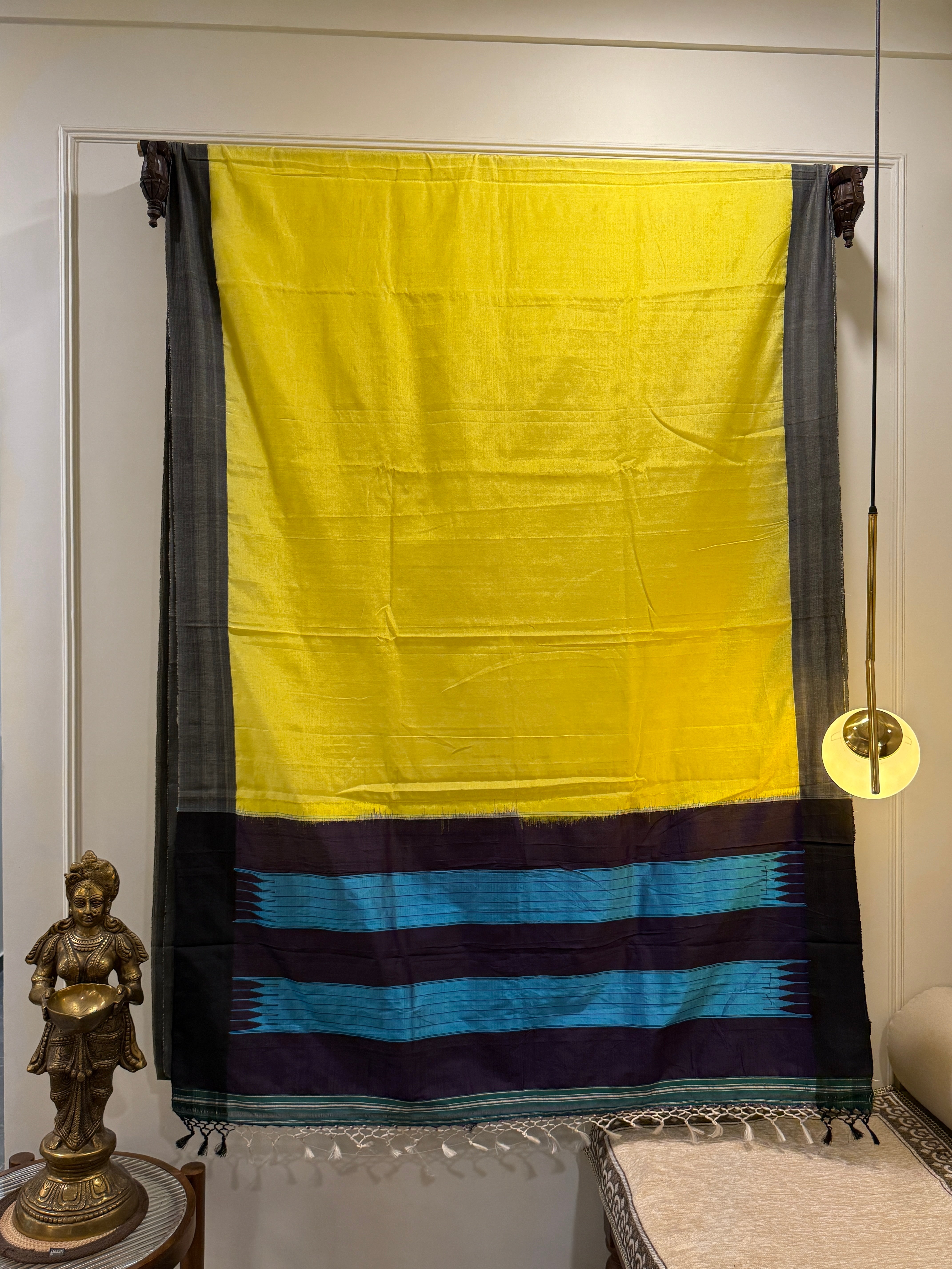 Viscous Ilkal Saree with Silk Pallu – Chikki Paras Border