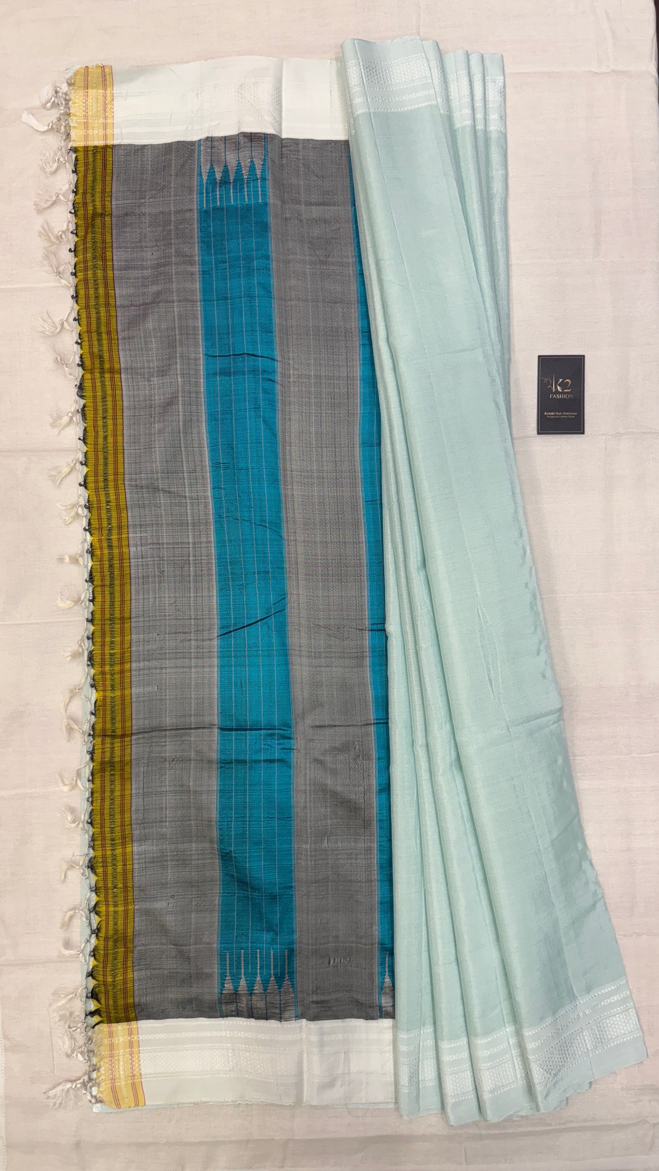 Viscous Ilkal Saree with Silk Pallu – Chikki Paras Border