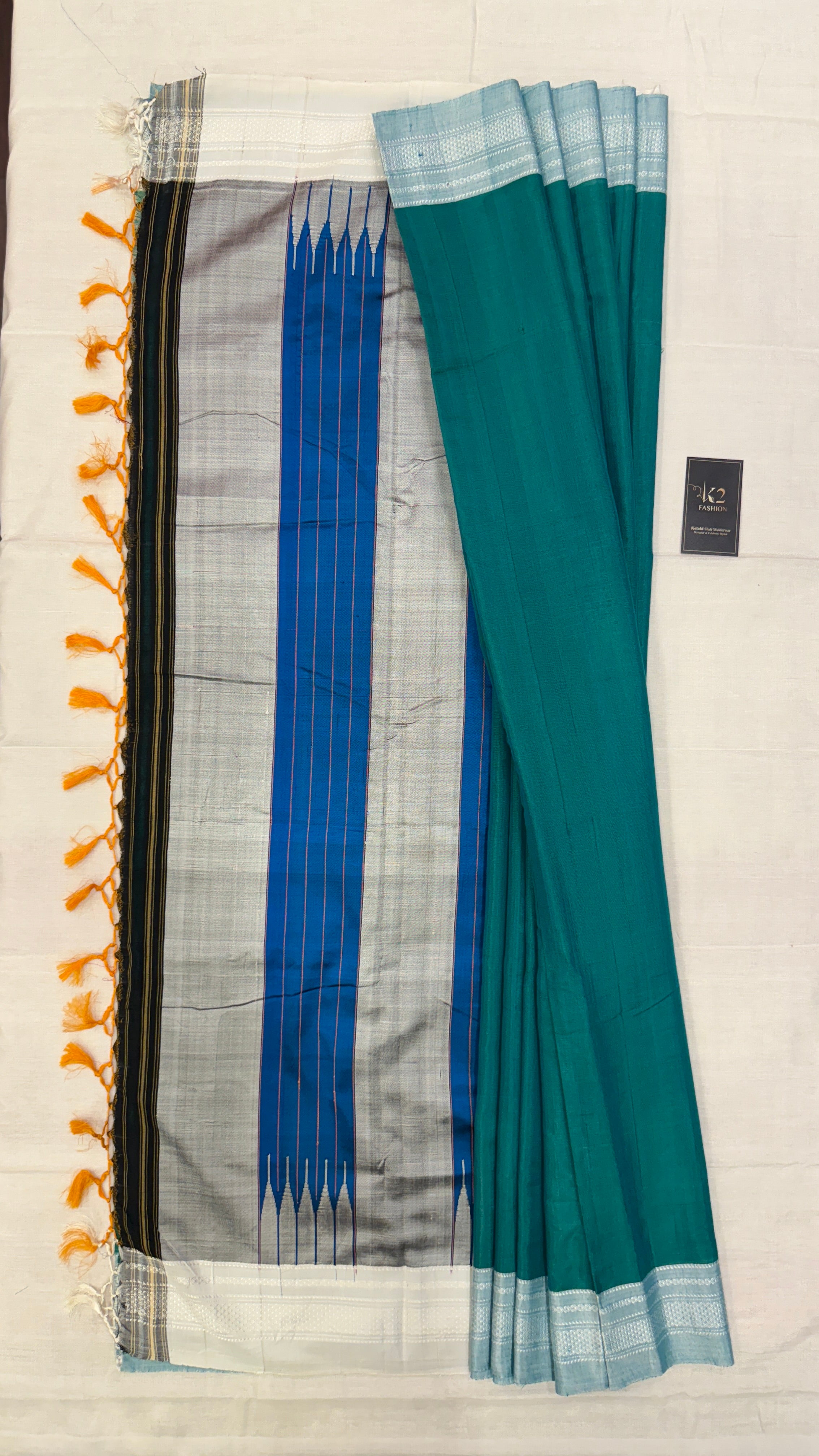 Viscous Ilkal Saree with Silk Pallu – Chikki Paras Border