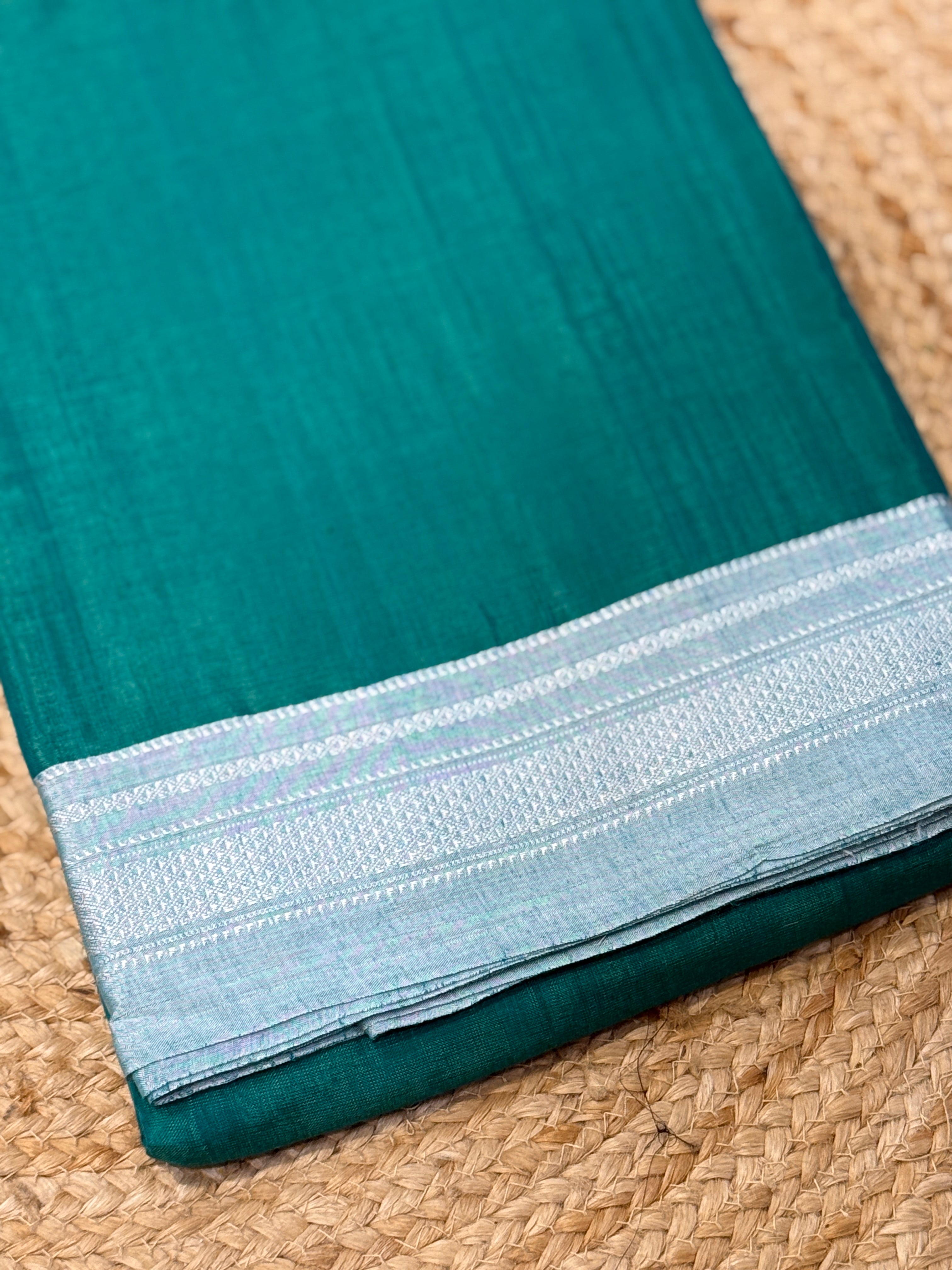 Viscous Ilkal Saree with Silk Pallu – Chikki Paras Border
