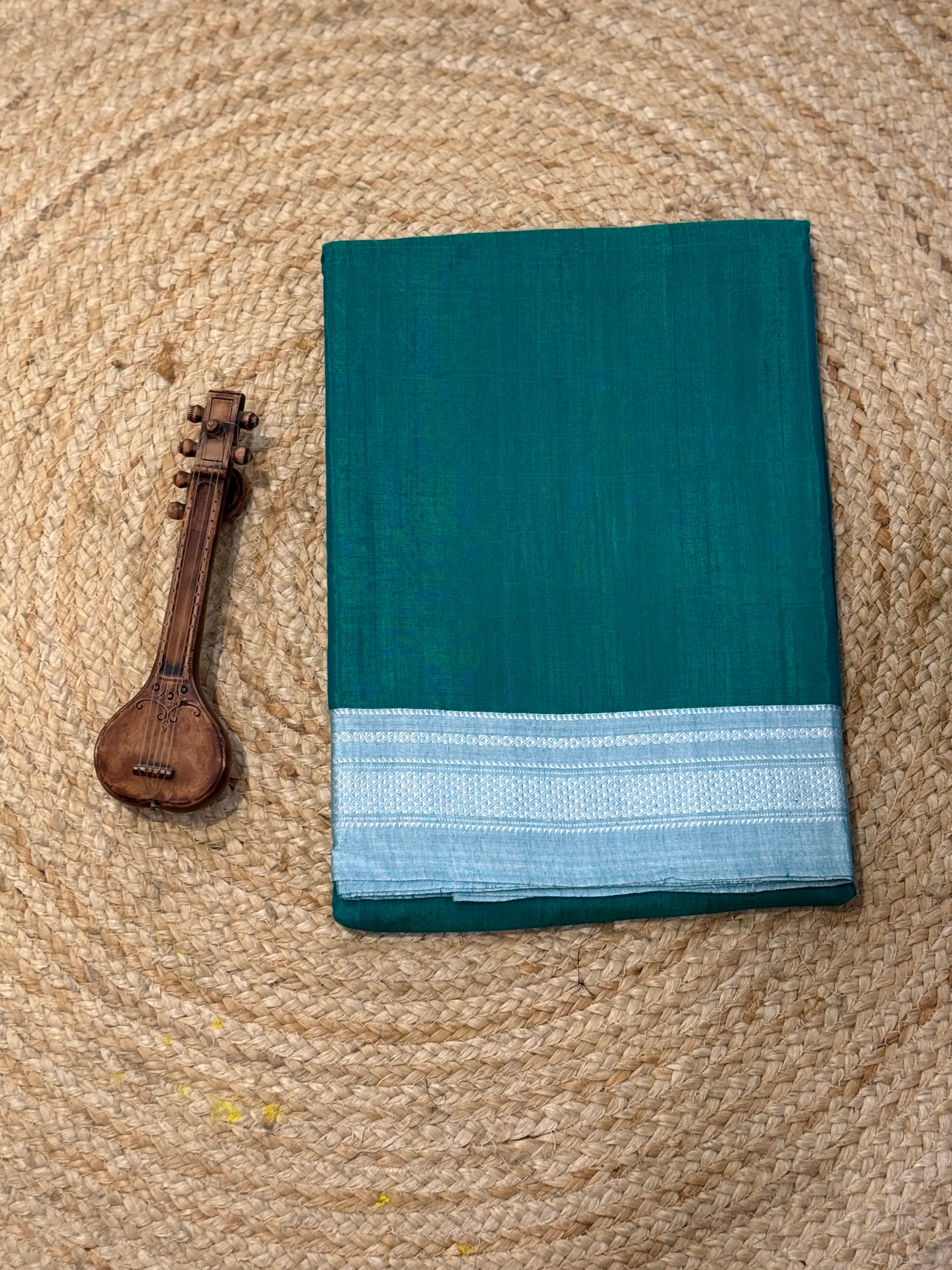 Viscous Ilkal Saree with Silk Pallu – Chikki Paras Border