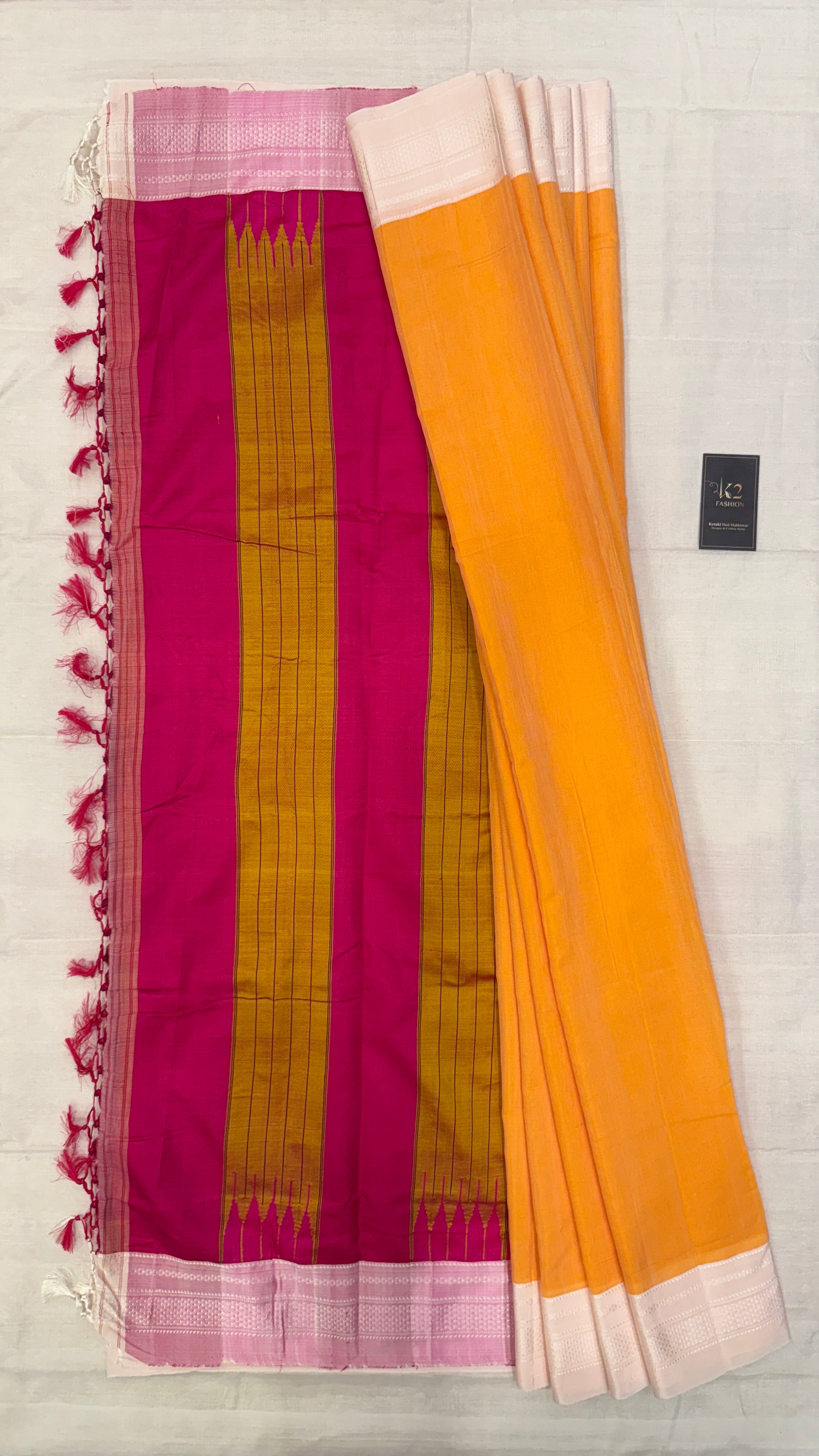 Viscous Ilkal Saree with Silk Pallu – Chikki Paras Border