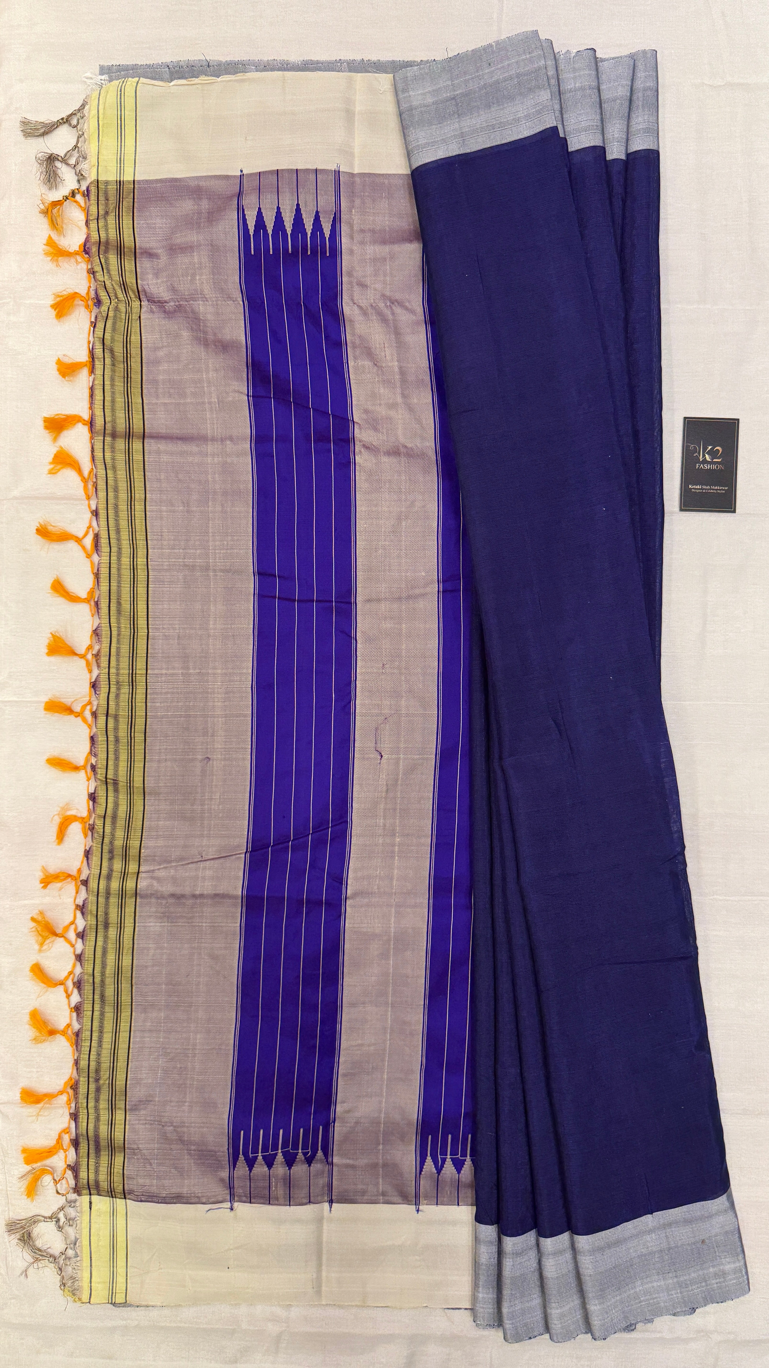 Viscous Ilkal Saree with Silk Pallu – Chikki Paras Border