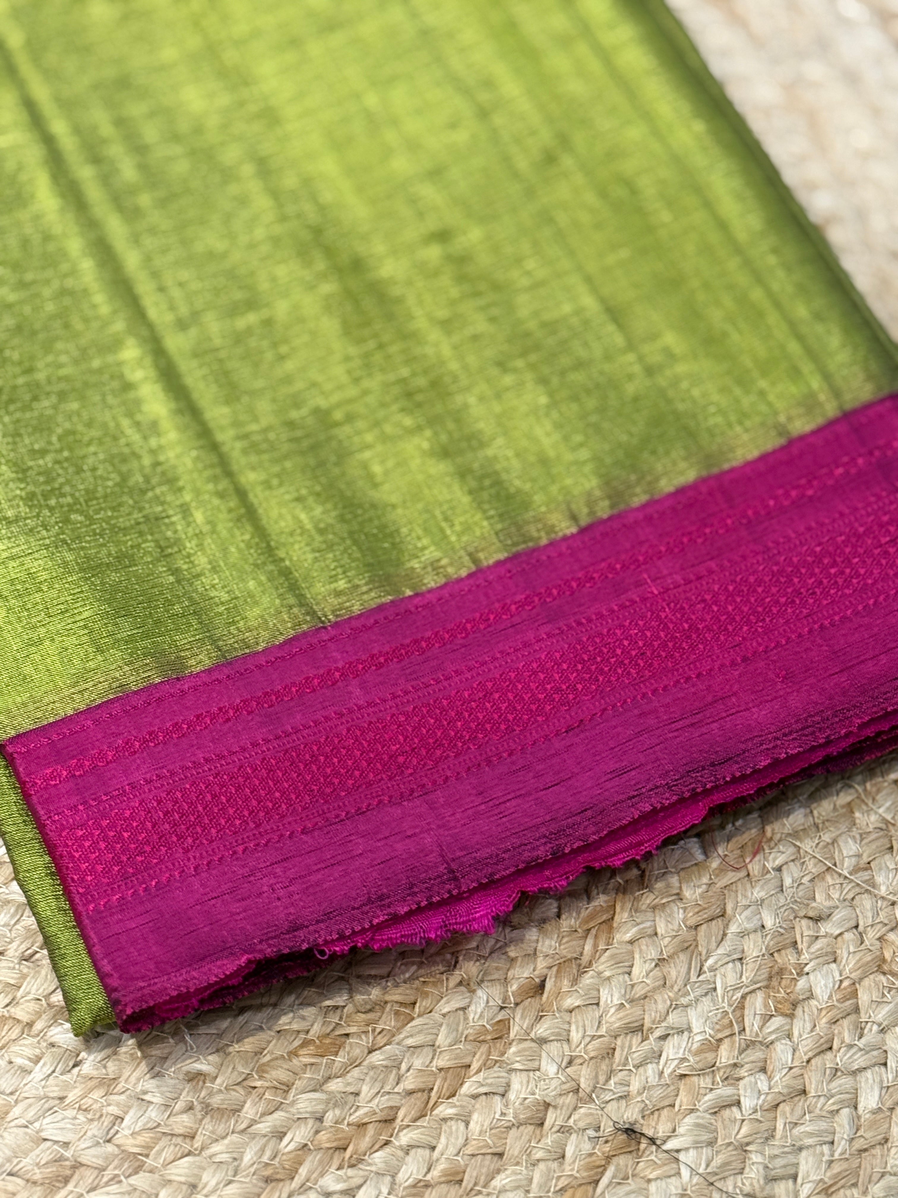 Viscous Ilkal Saree with Silk Pallu – Chikki Paras Border