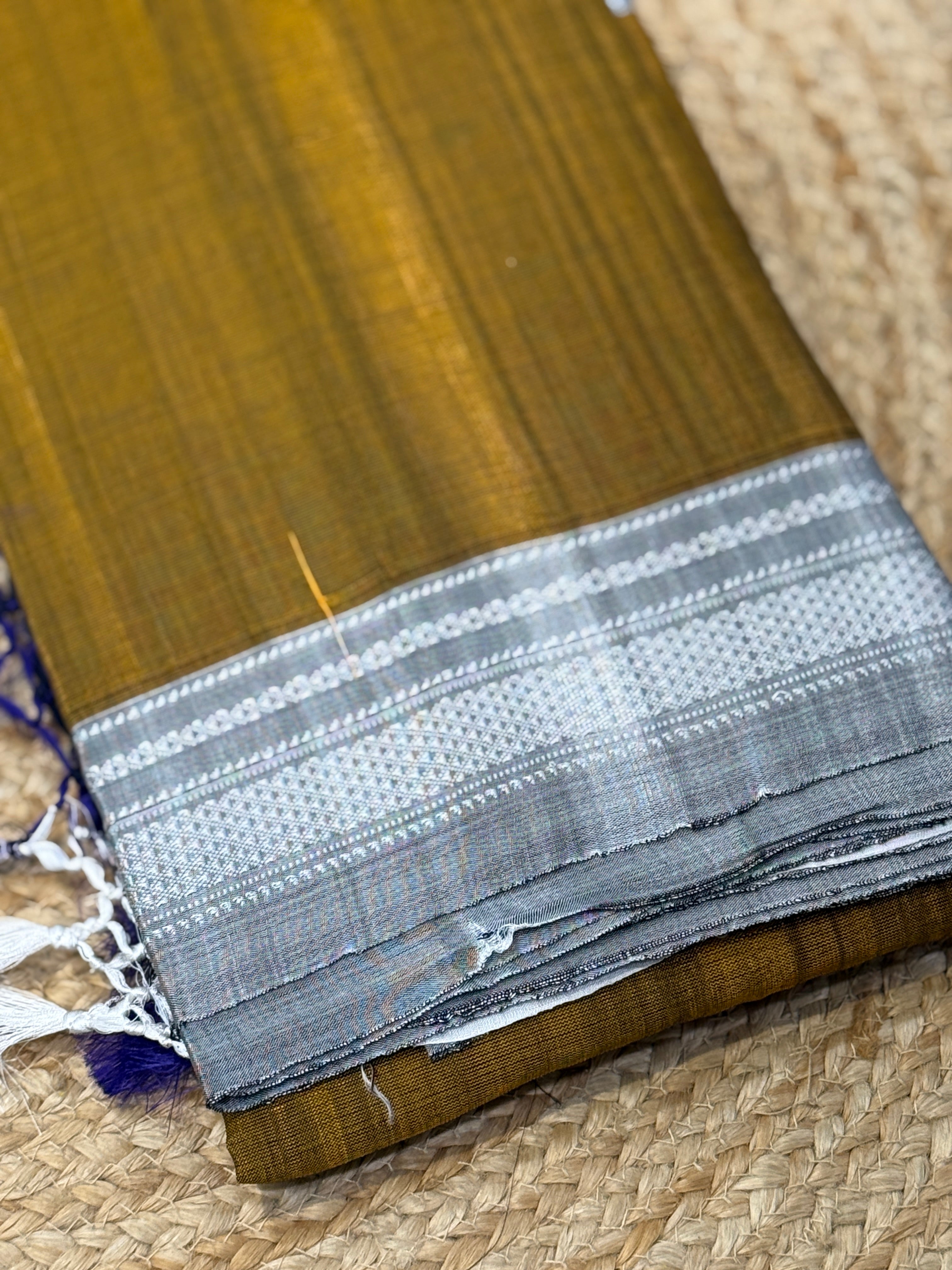 Viscous Ilkal Saree with Silk Pallu – Chikki Paras Border