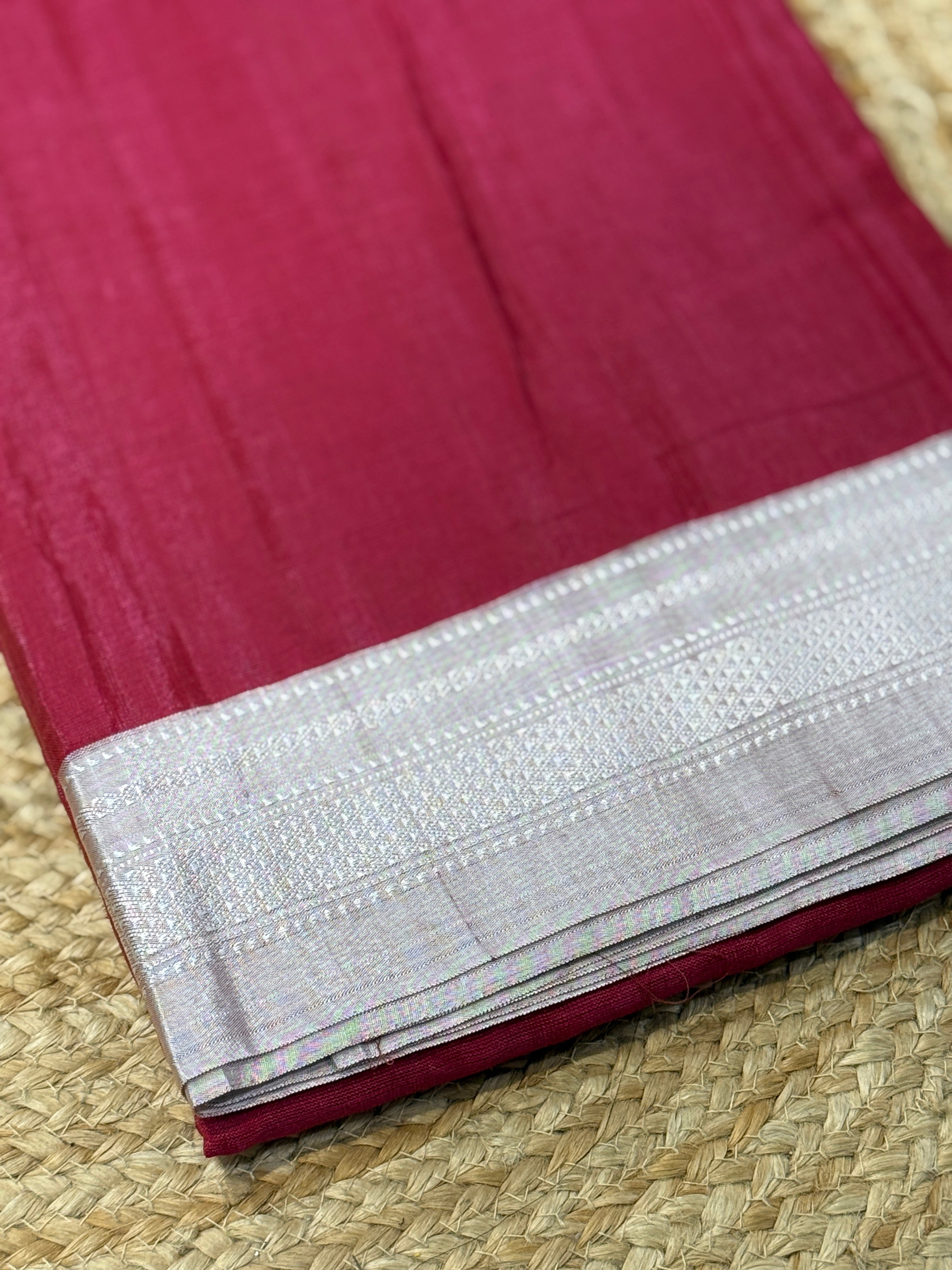 Viscous Ilkal Saree with Silk Pallu – Chikki Paras Border