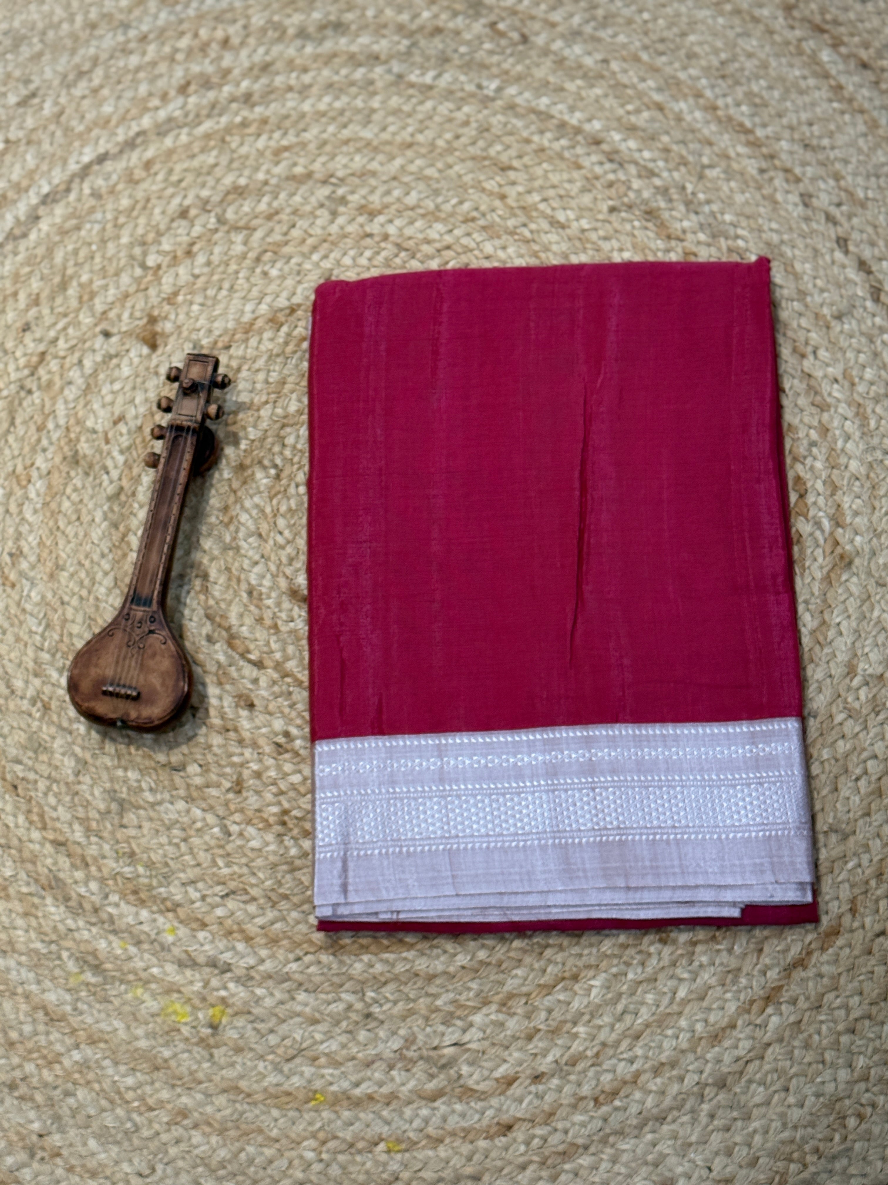 Viscous Ilkal Saree with Silk Pallu – Chikki Paras Border
