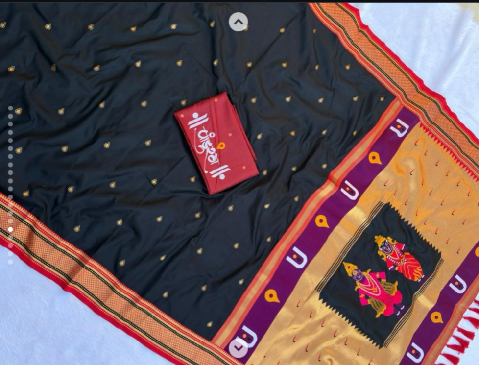Bhakti Traditional Paithani Soft Silk Saree with Rich Vitthal Rakhumai Pallu