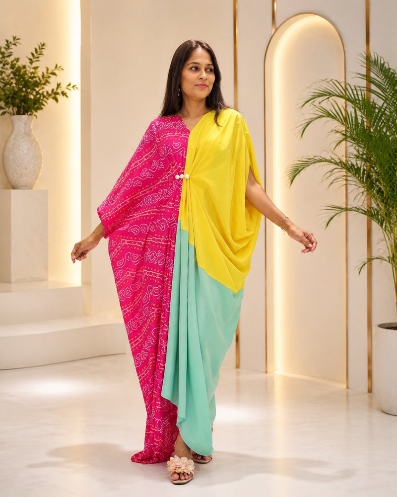 Rangriti Bandhani Designer Kaftan