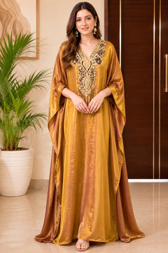 Luxury Metallic Glass Shimmer Kaftan Chogha Set