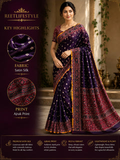 Ajrakh Grace Modal Bandhani Saree