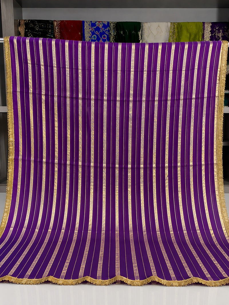 Kohinoor Gold Stripe Navratri Dupatta