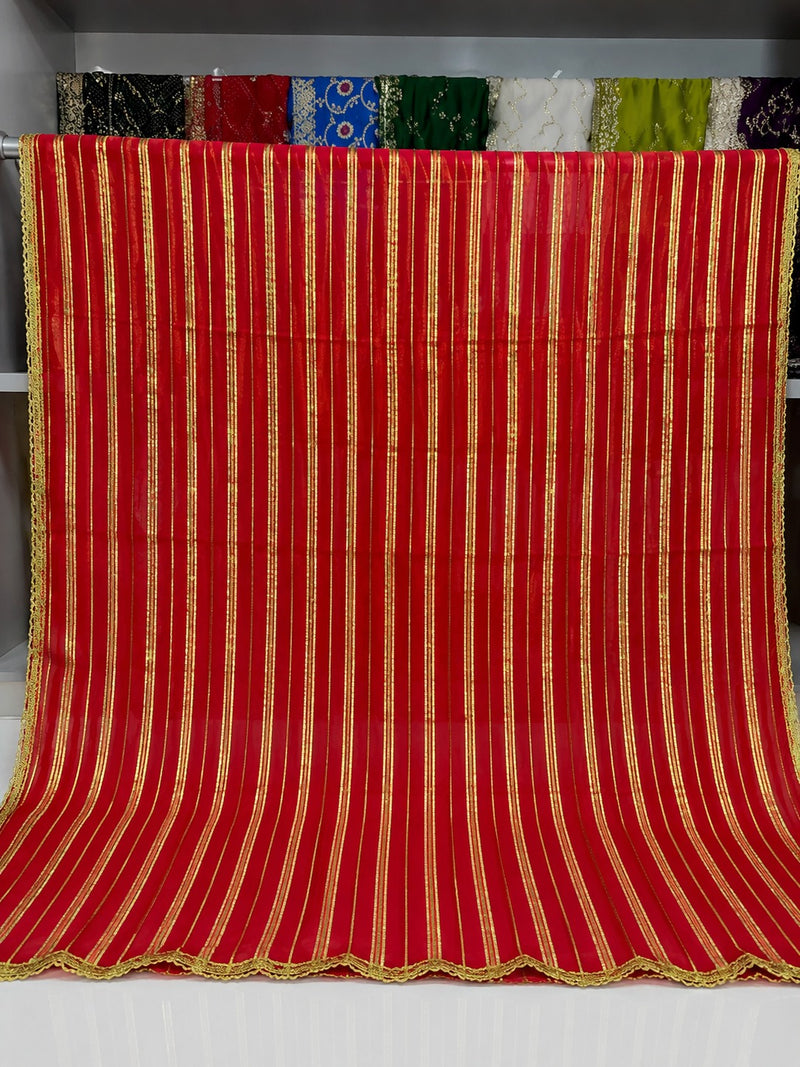 Kohinoor Gold Stripe Navratri Dupatta