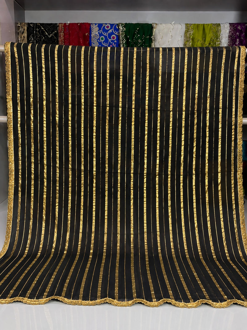 Kohinoor Gold Stripe Navratri Dupatta