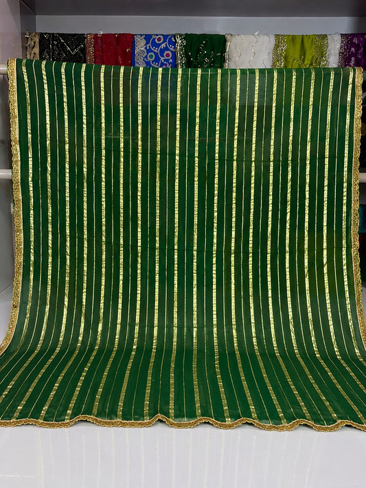 Kohinoor Gold Stripe Navratri Dupatta